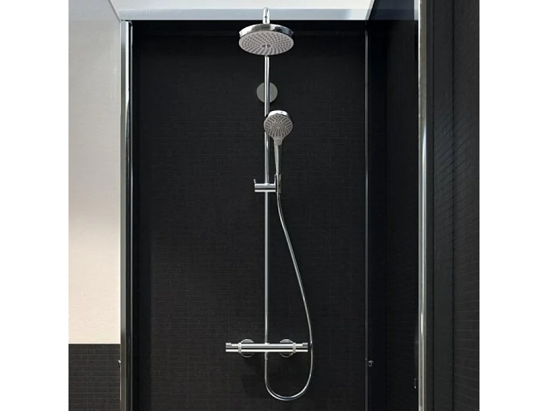 Colonne de douche thermostatique HANSGROHE Raidance S 240 EcoSmart chromé + tablette AddStoris