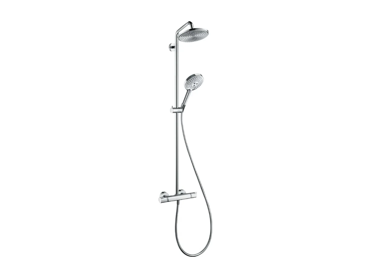 Colonne de douche thermostatique HANSGROHE Raidance S 240 EcoSmart chromé + tablette AddStoris