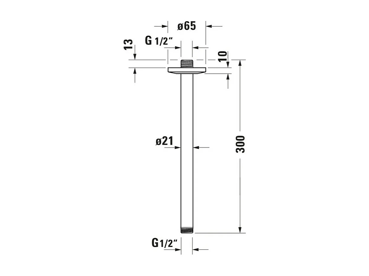 Bras de douche plafond DURAVIT Universal 30 cm noir mat