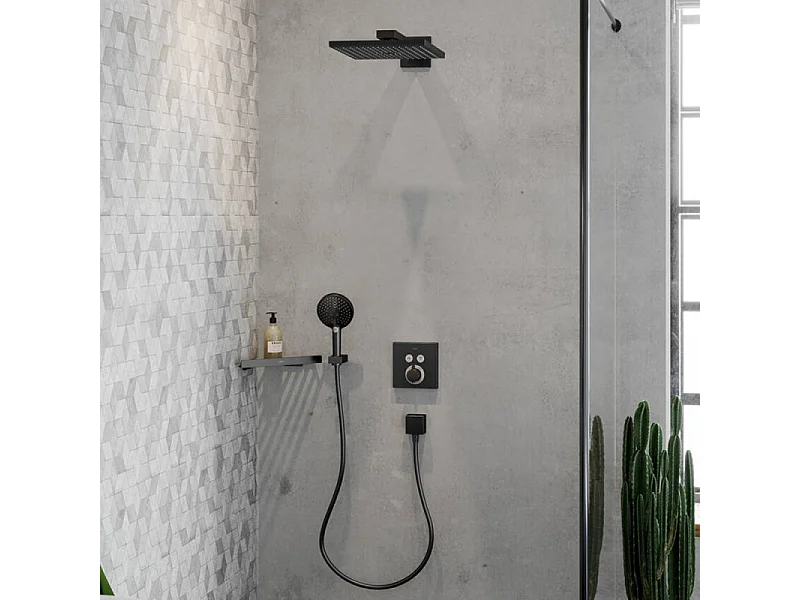 Frontal para HANSGROHE ShowerSelect mezclador termostático empotrado 2 funciones cromo cepillado negro
