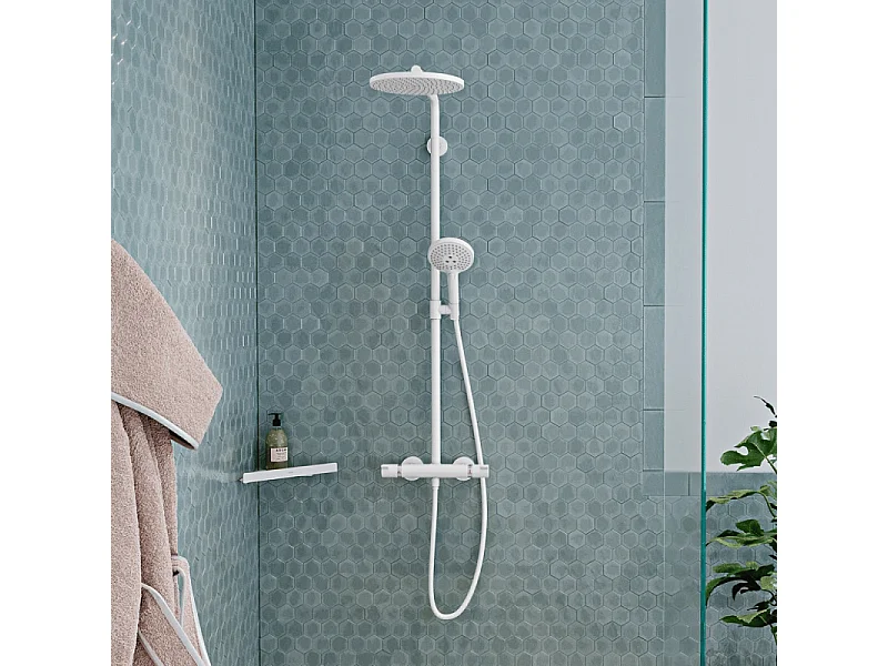 Colonne de douche thermostatique HANSGROHE Raindance Select S 240 blanc mat