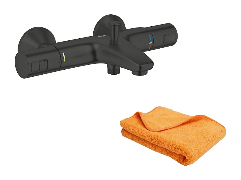 Mitigeur bain douche thermostatique GROHE Precision Start noir + microfibre