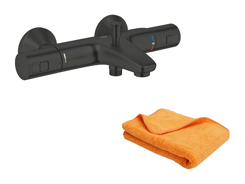 Mitigeur bain douche thermostatique GROHE Precision Start noir + microfibre