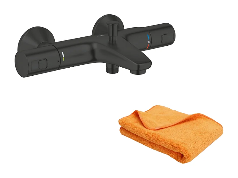 Mitigeur bain douche thermostatique GROHE Precision Start noir + microfibre
