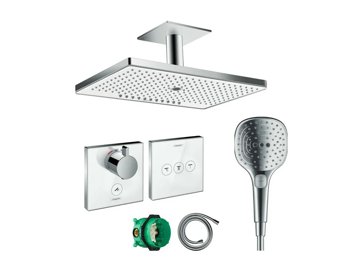 Lot robinet douche encastré  thermostatique HANSGROHE + Douche de tête Rainmaker Select 3 jets