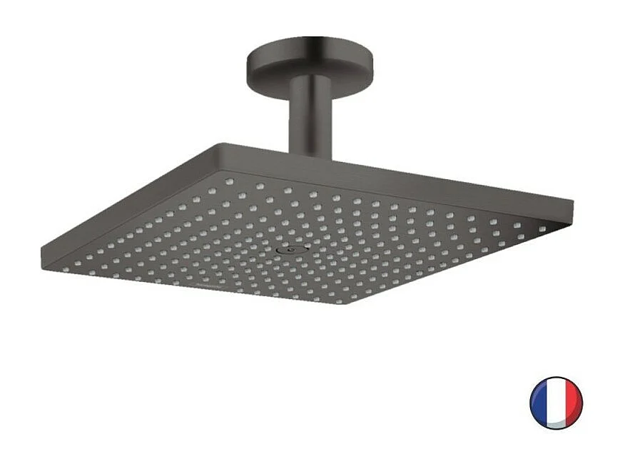 Douche de tête HANSGROHE Raindance E, 1 jet avec raccord plafond noir chromé brossé
