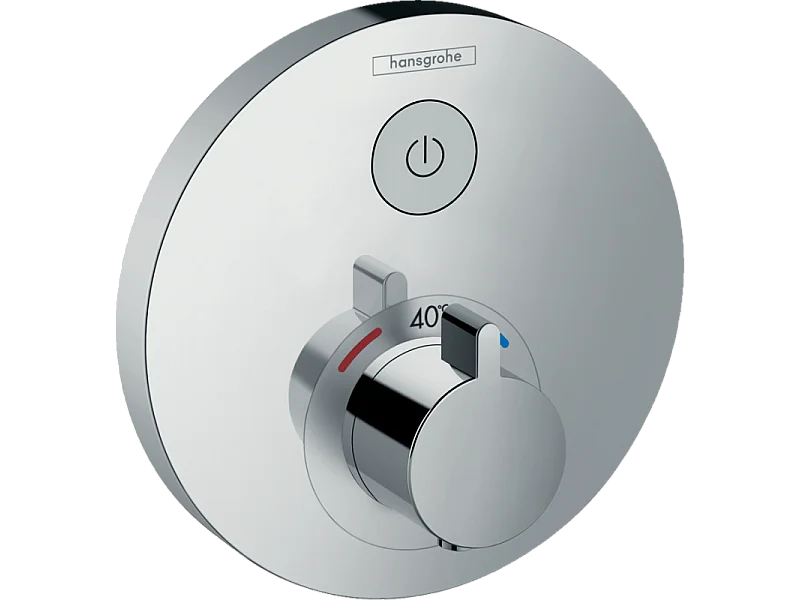 HANSGROHE Front for ShowerSelect S mezclador termostático empotrado con válvula de cierre cromada