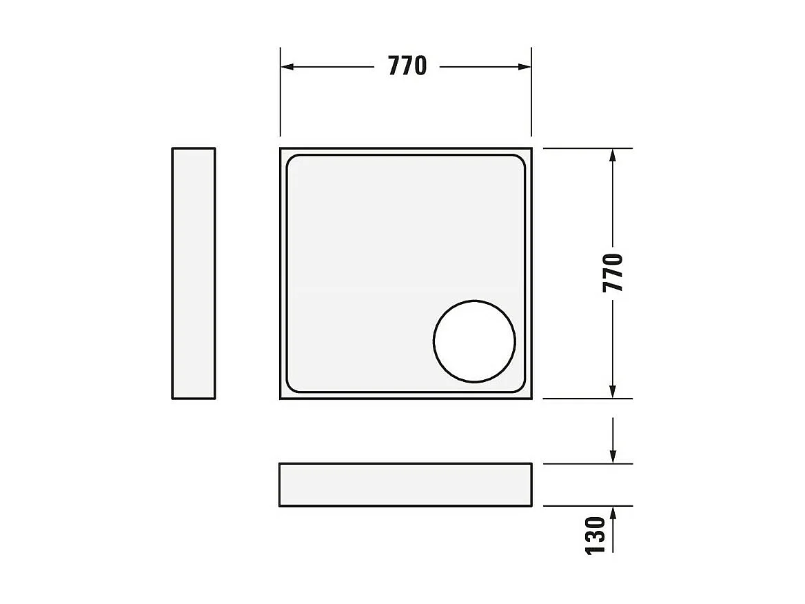 Receveur de douche 80 x 80 DURAVIT Starck Slimline