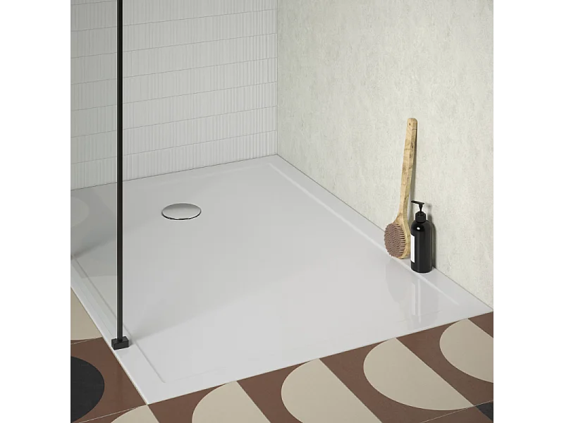 Receveur de douche 120 x 90 JACOB DELAFON Gaspard extra-plat céramique bonde à gauche