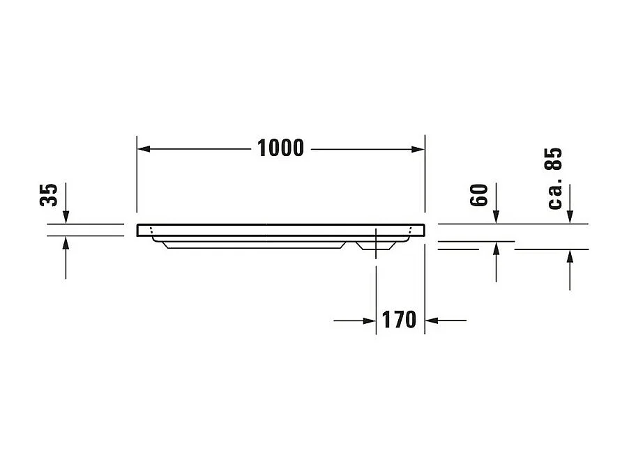 Receveur de douche 100 x 80 DURAVIT D-Code