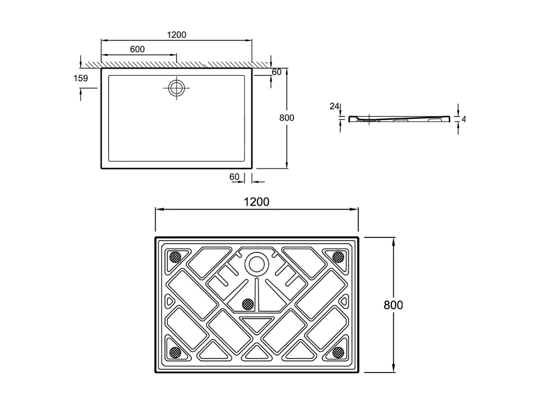 Receveur de douche 120 x 80 JACOB DELAFON Gaspard extra-plat céramique