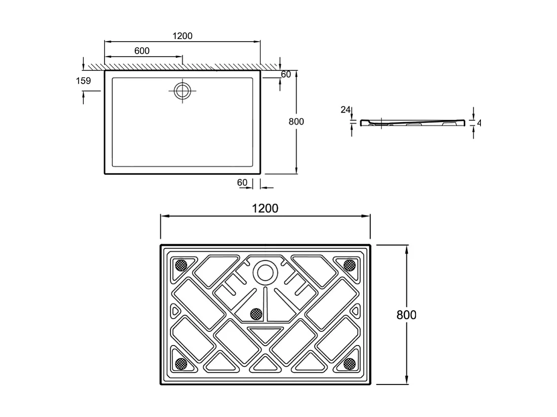 Receveur de douche 120 x 80 JACOB DELAFON Gaspard extra-plat céramique