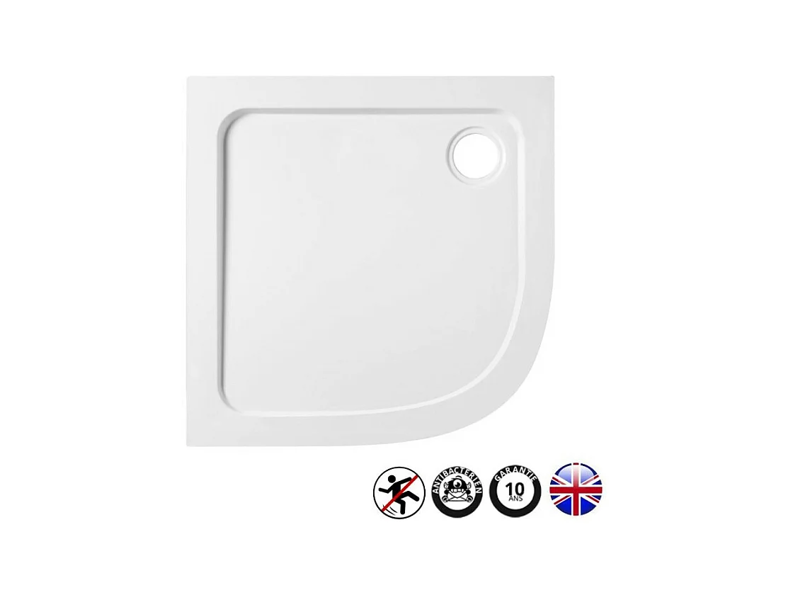 Receveur douche antidérapant JACOB DELAFON Flight quart de rond, 120 x 90 cm