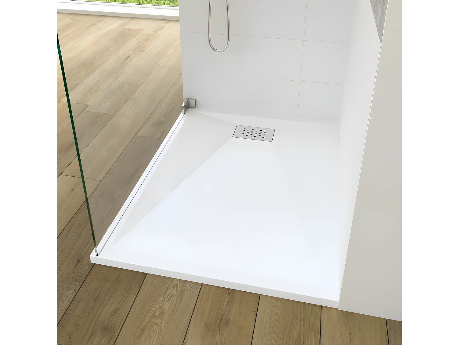 Receveur antidérapant KINEDO 140 x 80 Kinesurf biotec rectangle blanc