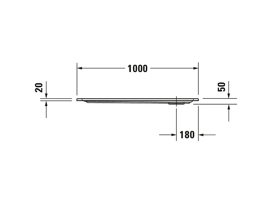 Receveur de douche 100 x 80 DURAVIT Starck Slimline