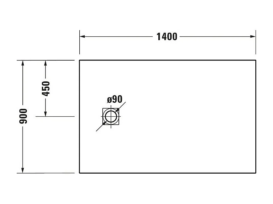 Receveur de douche 140 x 90 DURAVIT Sustano Blanc
