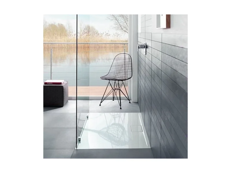 Receveur antidérapant 180 x 80 VILLEROY ET BOCH Architectura Metalrim acrylique rectangle blanc
