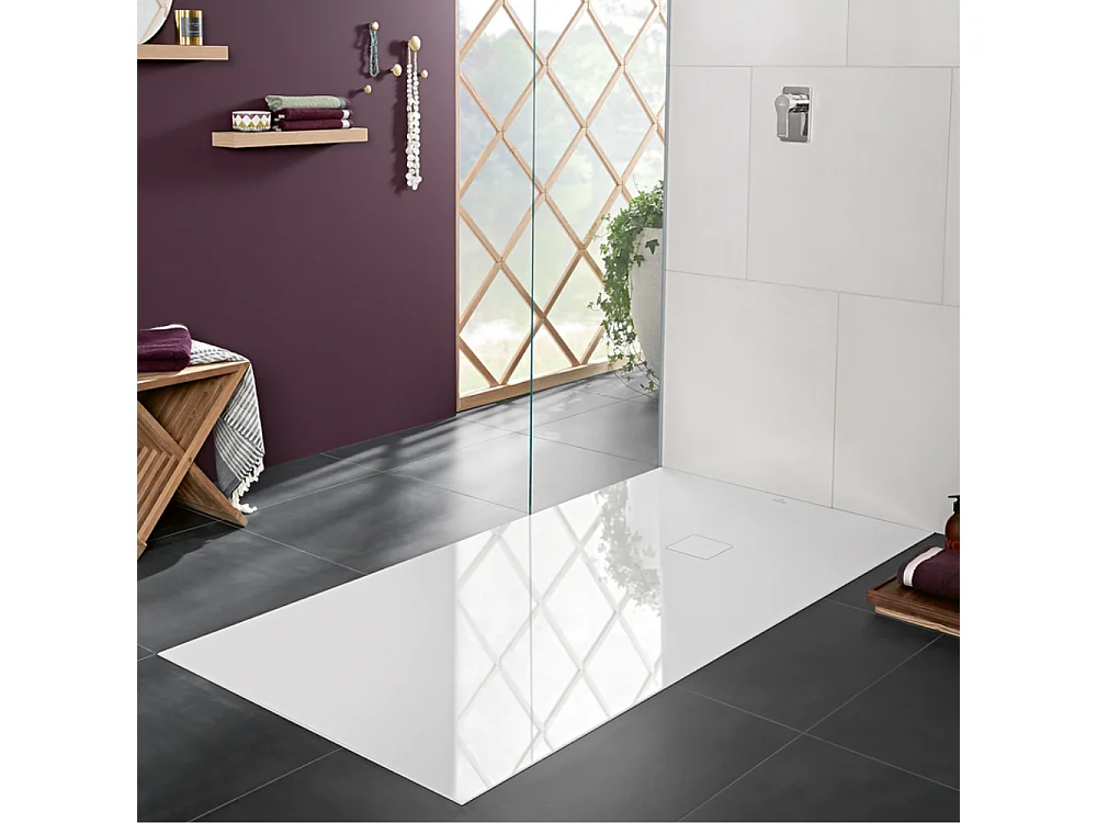 Receveur antidérapant 80 x 80 VILLEROY ET BOCH Planeo acrylique carré gris anthracite
