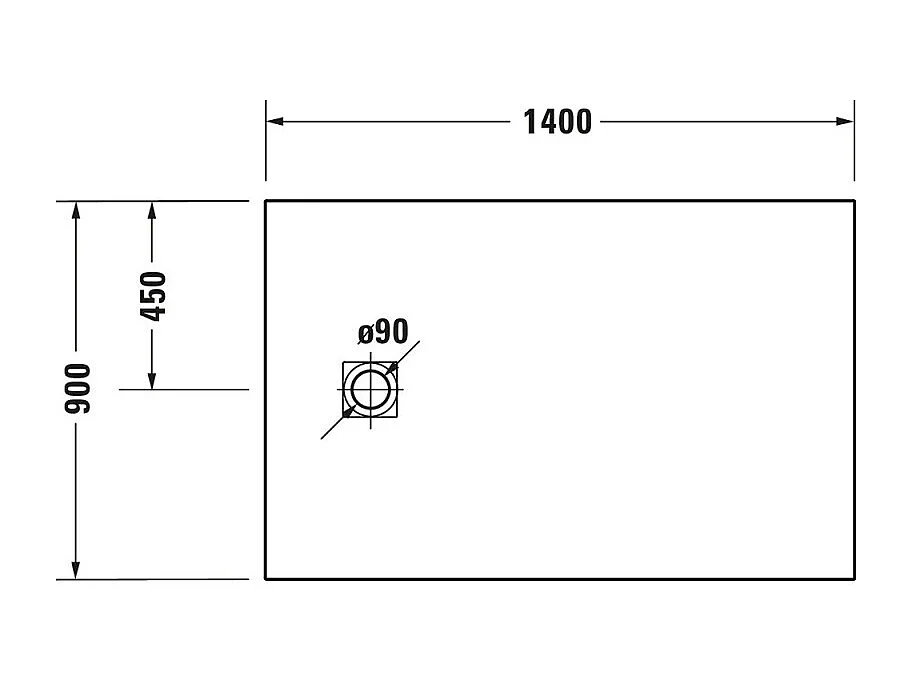 Receveur de douche 140 x 90 DURAVIT Sustano Gris