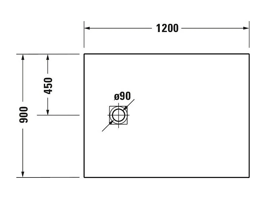 Receveur de douche 120 x 90 DURAVIT Sustano Blanc