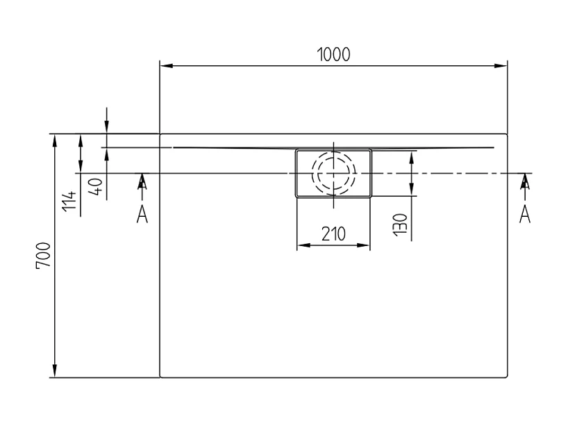 Receveur 100 x 70 VILLEROY ET BOCH Architectura Metalrim acrylique rectangle blanc