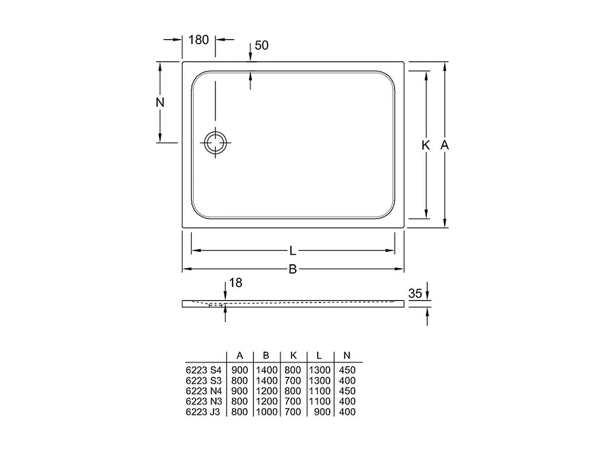 Receveur de douche antidérapant 120 x 90 VILLEROY ET BOCH Lifetime Plus Cerasoft céramique blanc