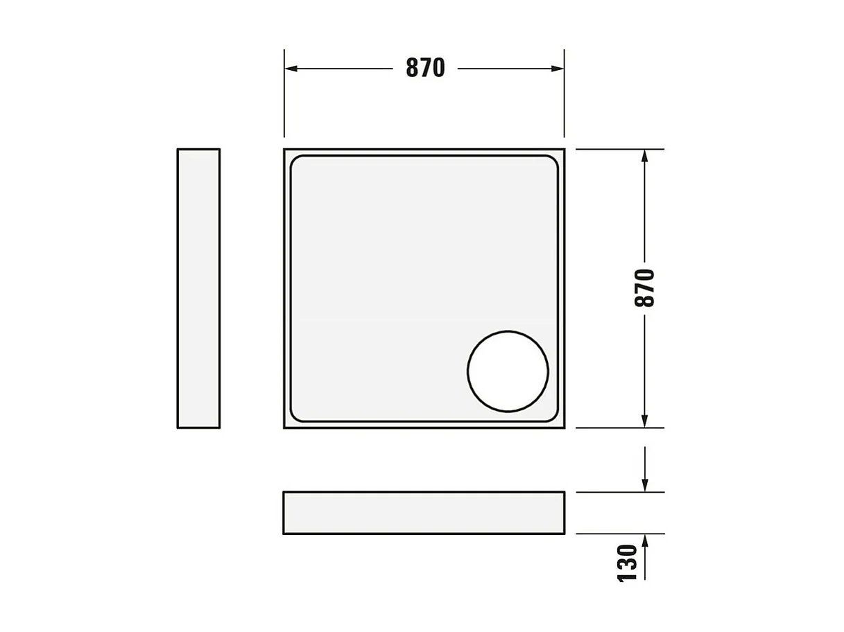 Receveur de douche 90 x 90 DURAVIT Starck Slimline