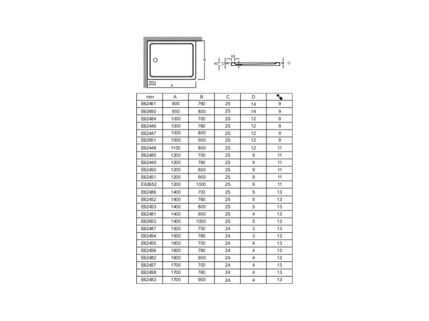 Receveur de douche JACOB DELAFON Flight rectangle extra plat antidérapant 160 x 76 cm