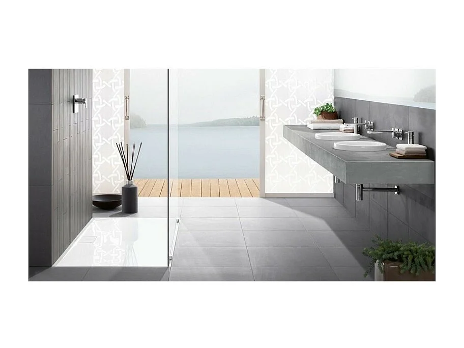 Receveur antidérapant 140 x 70 x 4,8 VILLEROY ET BOCH Architectura Metalrim acrylique rectangle blanc