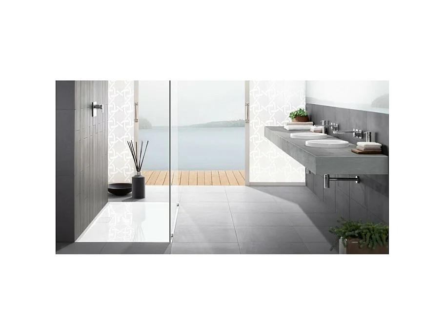 Receveur antidérapant 140 x 80 x 4,8 VILLEROY ET BOCH Architectura Metalrim acrylique rectangle blanc