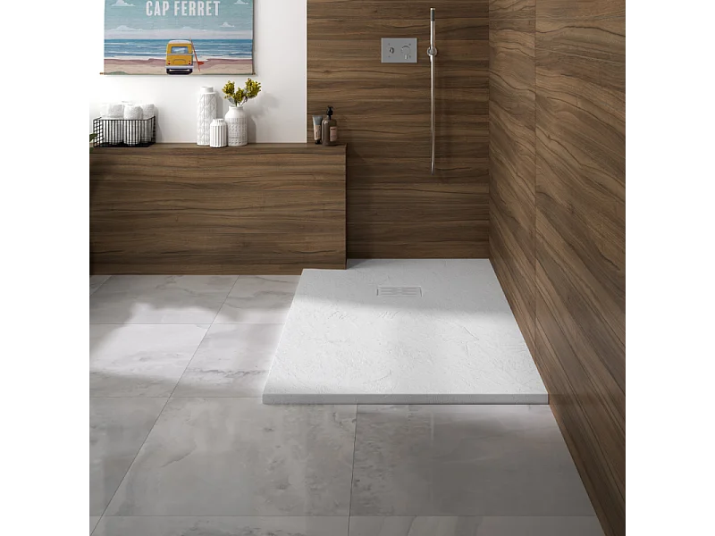 KINEDO Receveur 100 x 80 Kinerock evo biolex rectangle blanc