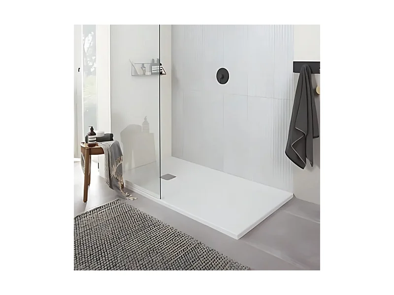 Receveur antidérapant 90 x 80 VILLEROY ET BOCH Planeo acrylique rectangle stone white