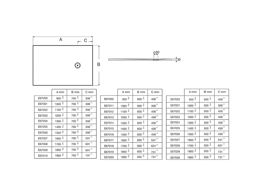 Receveur de douche 120 x 80 JACOB DELAFON Singulier neoroc rectangle blanc + bonde