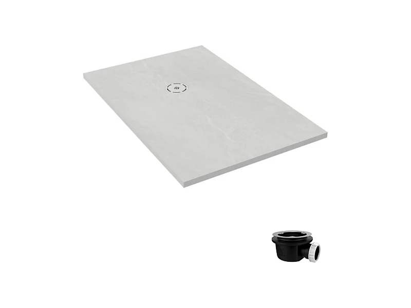 Receveur de douche 140 x 80 JACOB DELAFON Singulier neoroc rectangle blanc + bonde