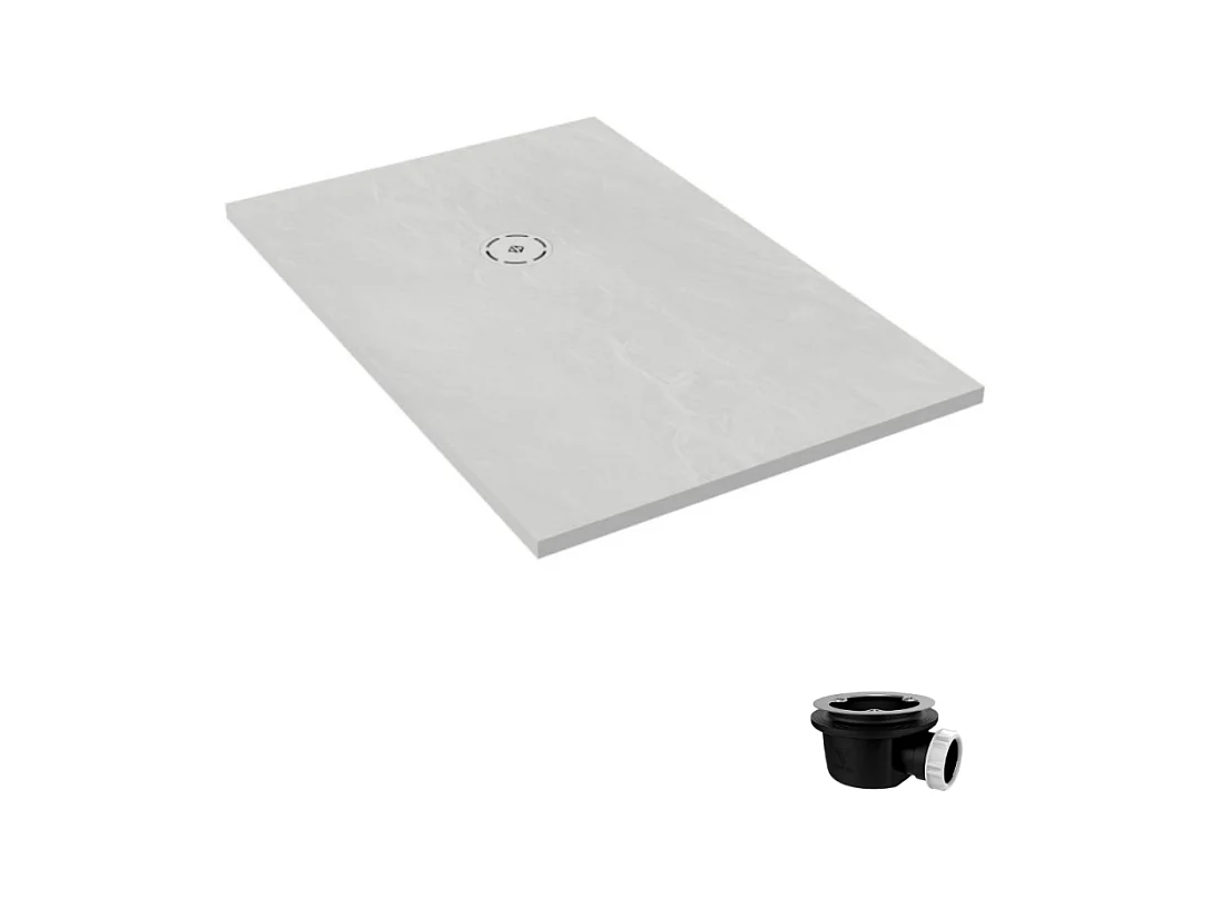 Receveur de douche 140 x 80 JACOB DELAFON Singulier neoroc rectangle blanc + bonde