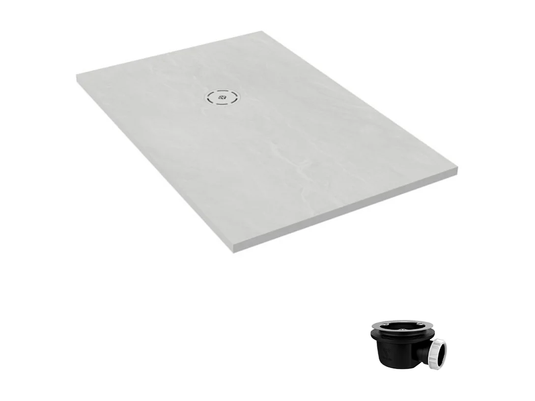 Receveur de douche 140 x 80 JACOB DELAFON Singulier neoroc rectangle blanc + bonde