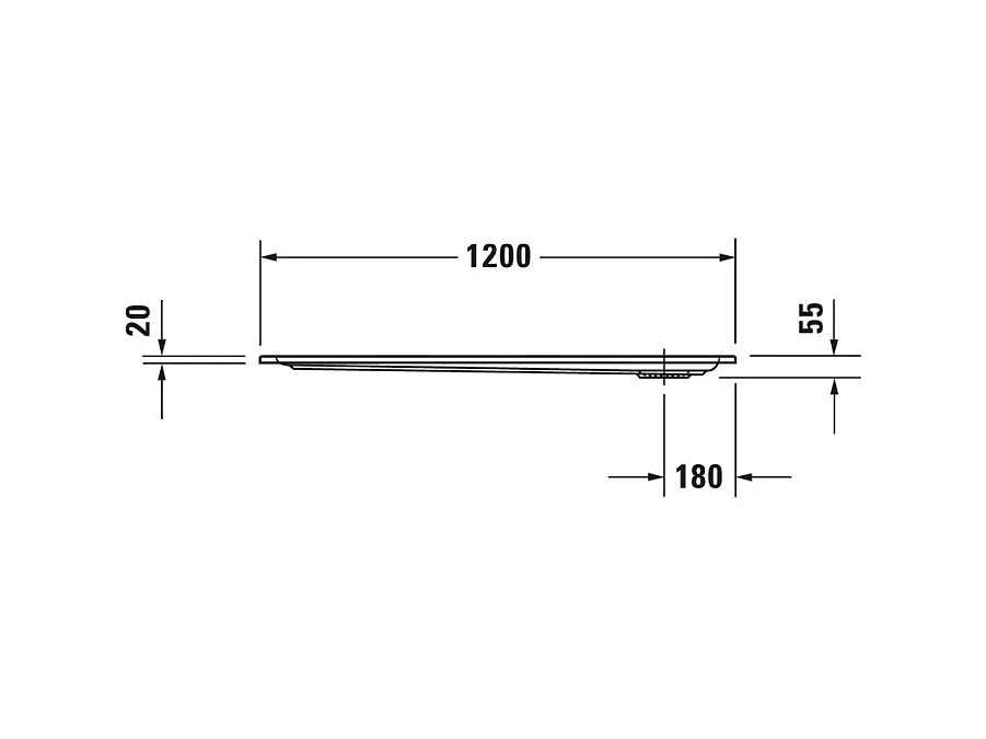 Receveur de douche 120 x 80 DURAVIT Starck Slimline