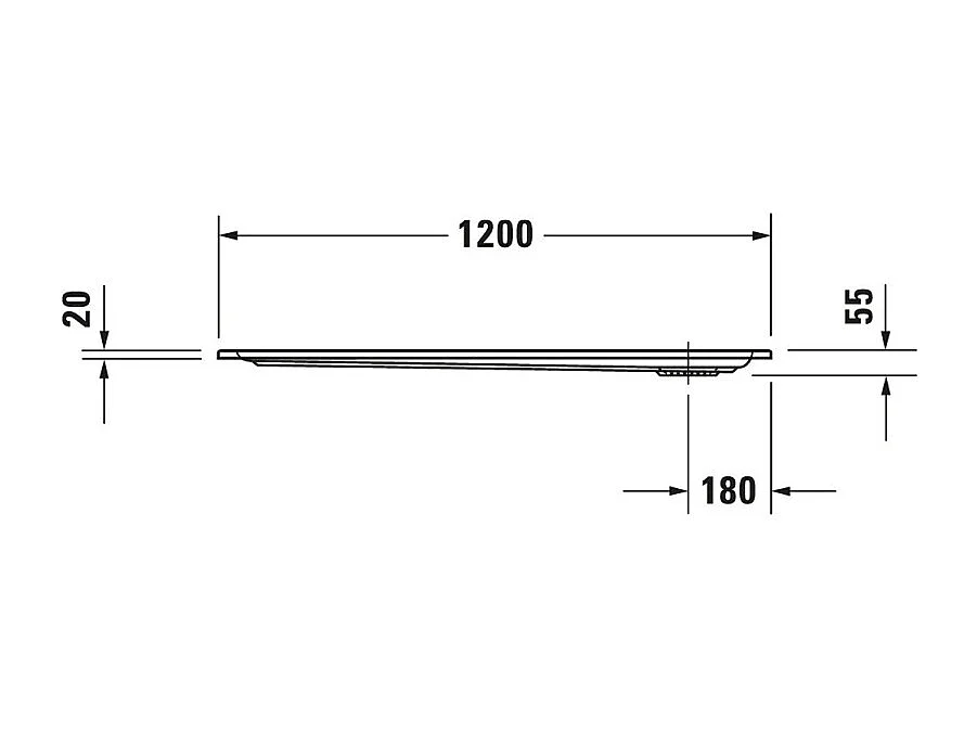 Receveur de douche 120 x 80 DURAVIT Starck Slimline