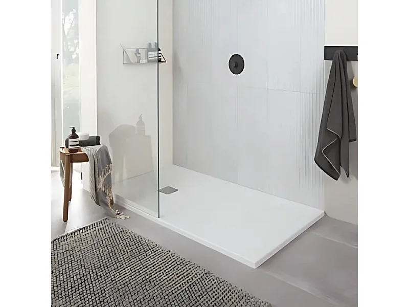 Receveur antidérapant 180 x 100 VILLEROY ET BOCH Planeo acrylique rectangle stone white