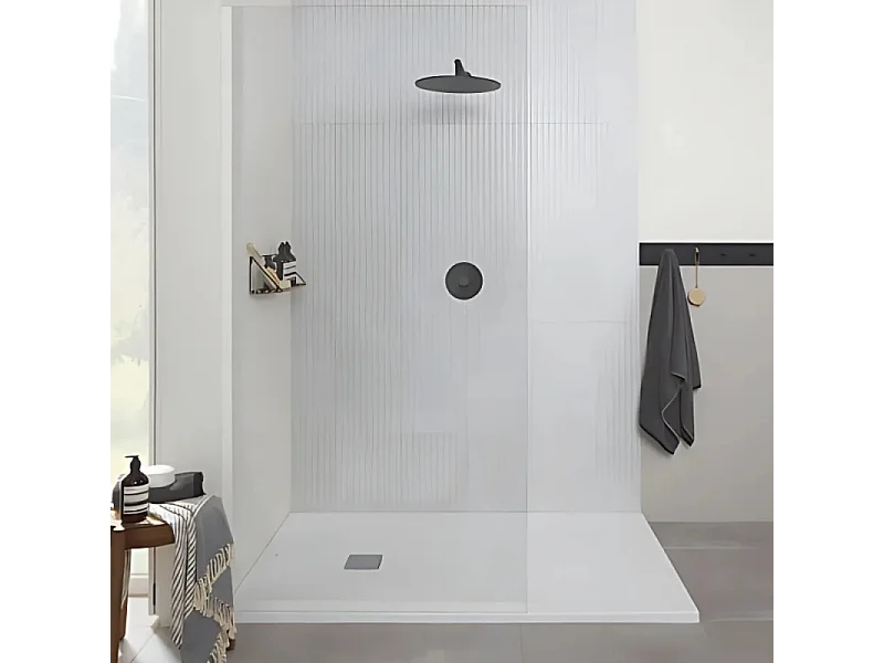 Receveur antidérapant 180 x 100 VILLEROY ET BOCH Planeo acrylique rectangle stone white