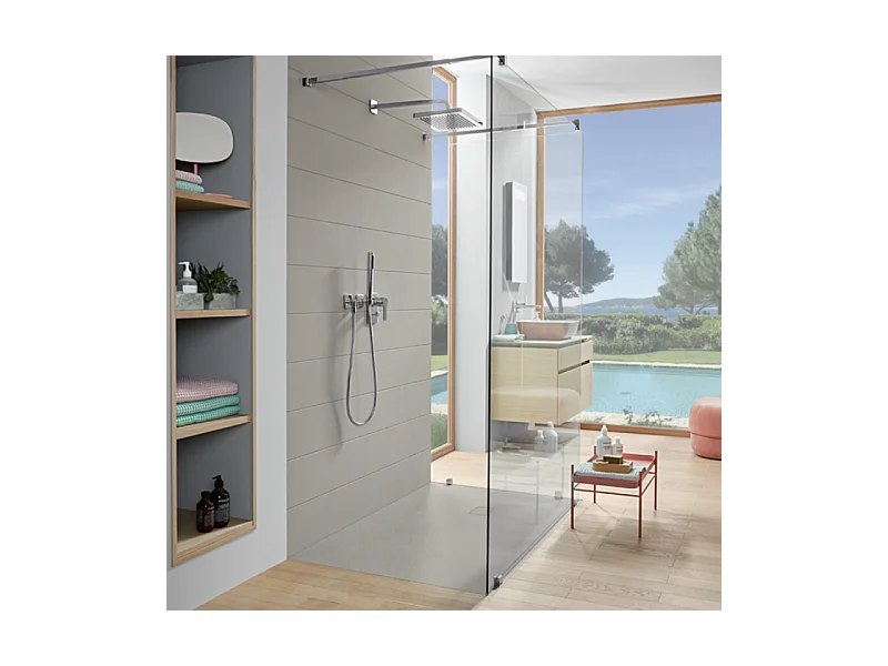 Receveur antidérapant 120 x 80 VILLEROY ET BOCH Planeo acrylique rectangle gris