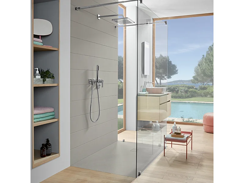 Receveur antidérapant 120 x 80 VILLEROY ET BOCH Planeo acrylique rectangle gris