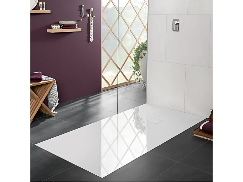 Receveur antidérapant 120 x 90 VILLEROY ET BOCH Planeo acrylique rectangle gris anthracite