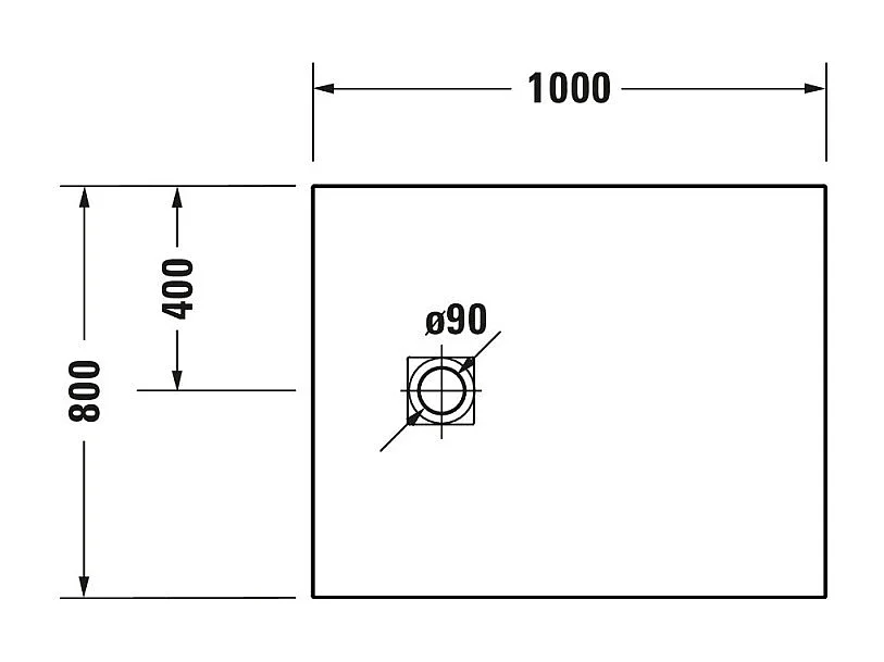 Receveur de douche 100 x 80 DURAVIT Sustano Gris