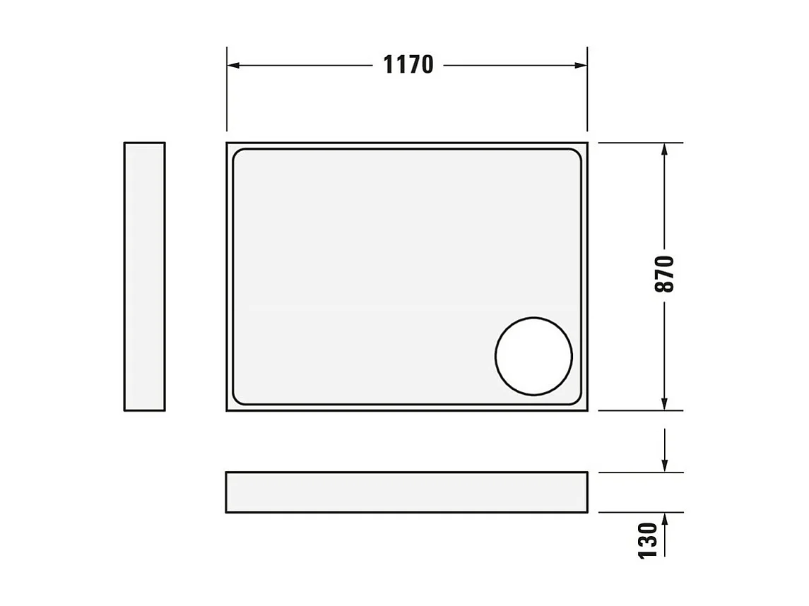 Receveur de douche 120 x 90 DURAVIT Starck Slimline