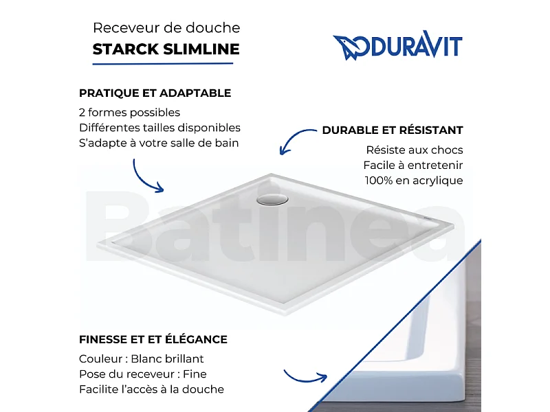 Receveur de douche 120 x 90 DURAVIT Starck Slimline