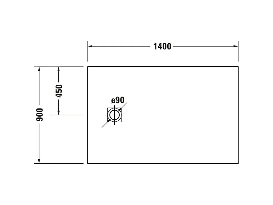 Receveur de douche 140 x 90 DURAVIT Sustano Gris anthracite