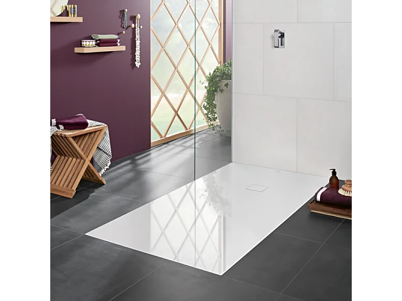 Receveur antidérapant 100 x 80 VILLEROY ET BOCH Planeo acrylique rectangle blanc