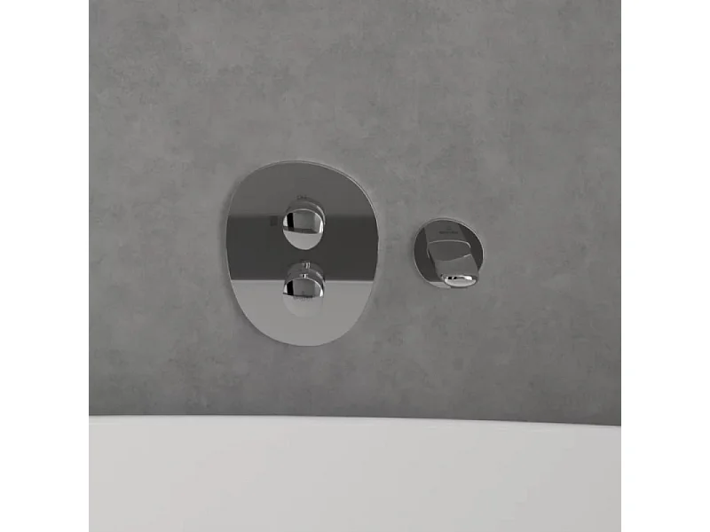 Façade thermostatique VILLEROY ET BOCH Antao Brushed Nickel Matt + corps encastré
