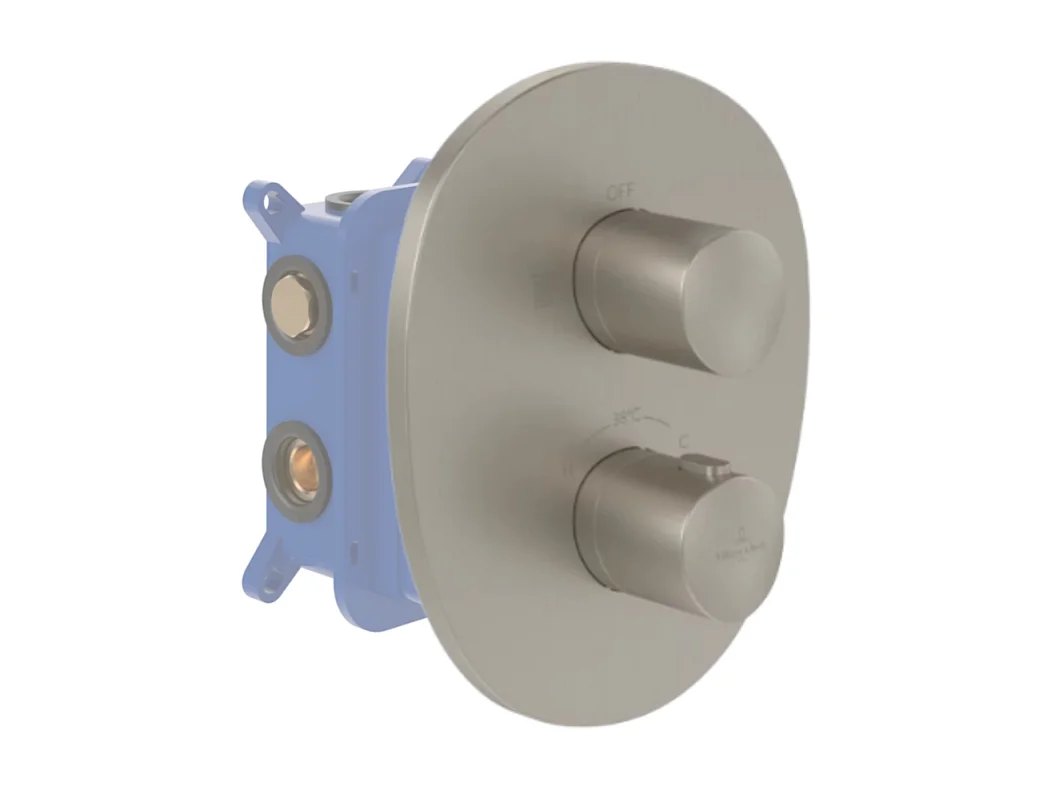 Façade thermostatique VILLEROY ET BOCH Antao Brushed Nickel Matt + corps encastré